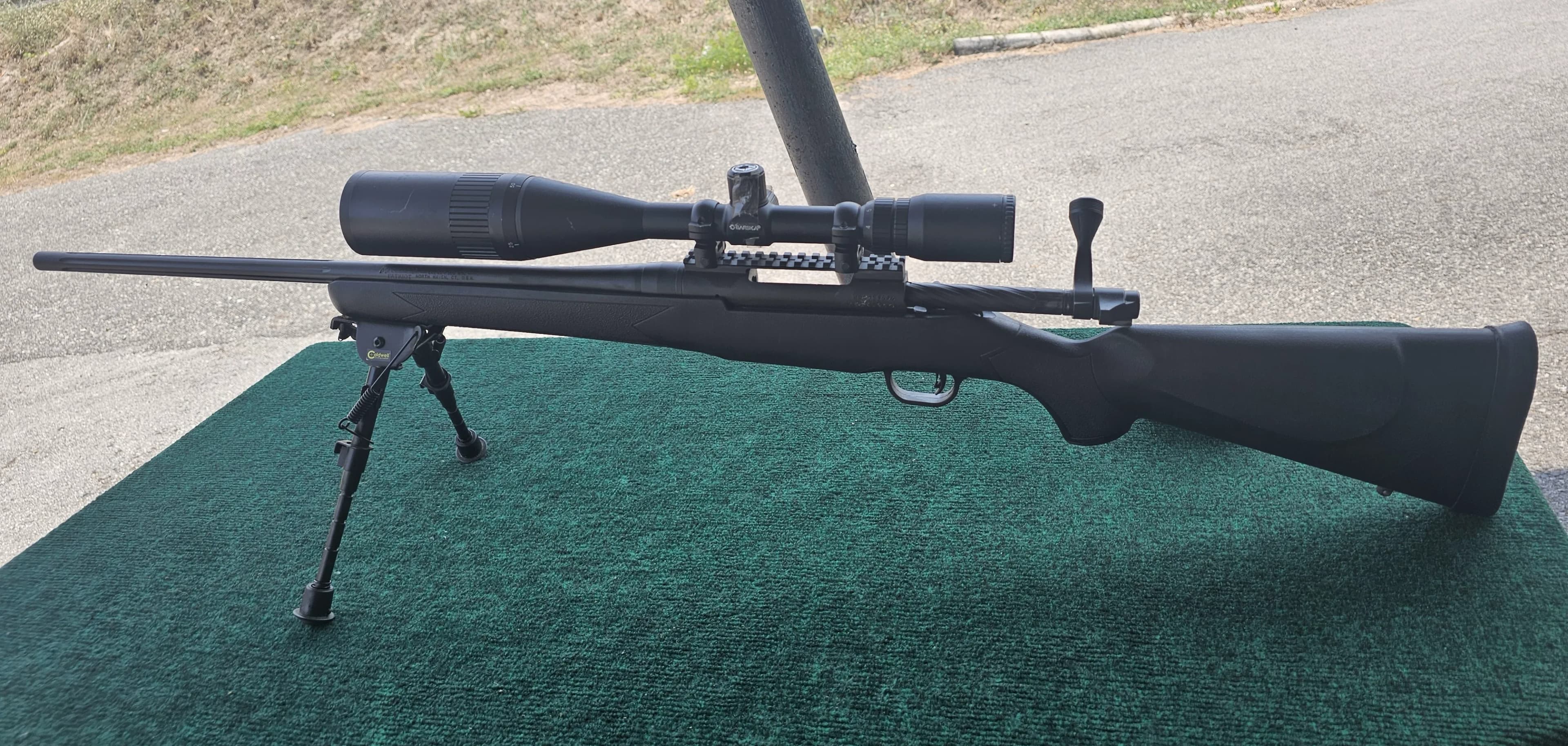 A .308 Winchester rifle or ammunition display
